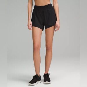 Lululemon Track That Mid-Rise Lined Short 5" Women's Size 6 Black Activewear